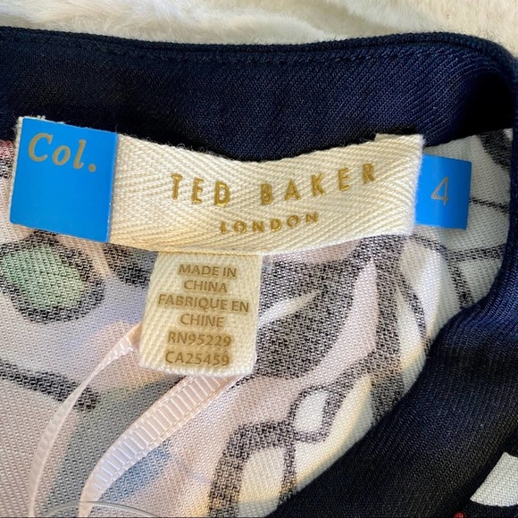 NWT Ted Baker Bias Cut Drop Waist Floral Dress - Picture 9 of 10